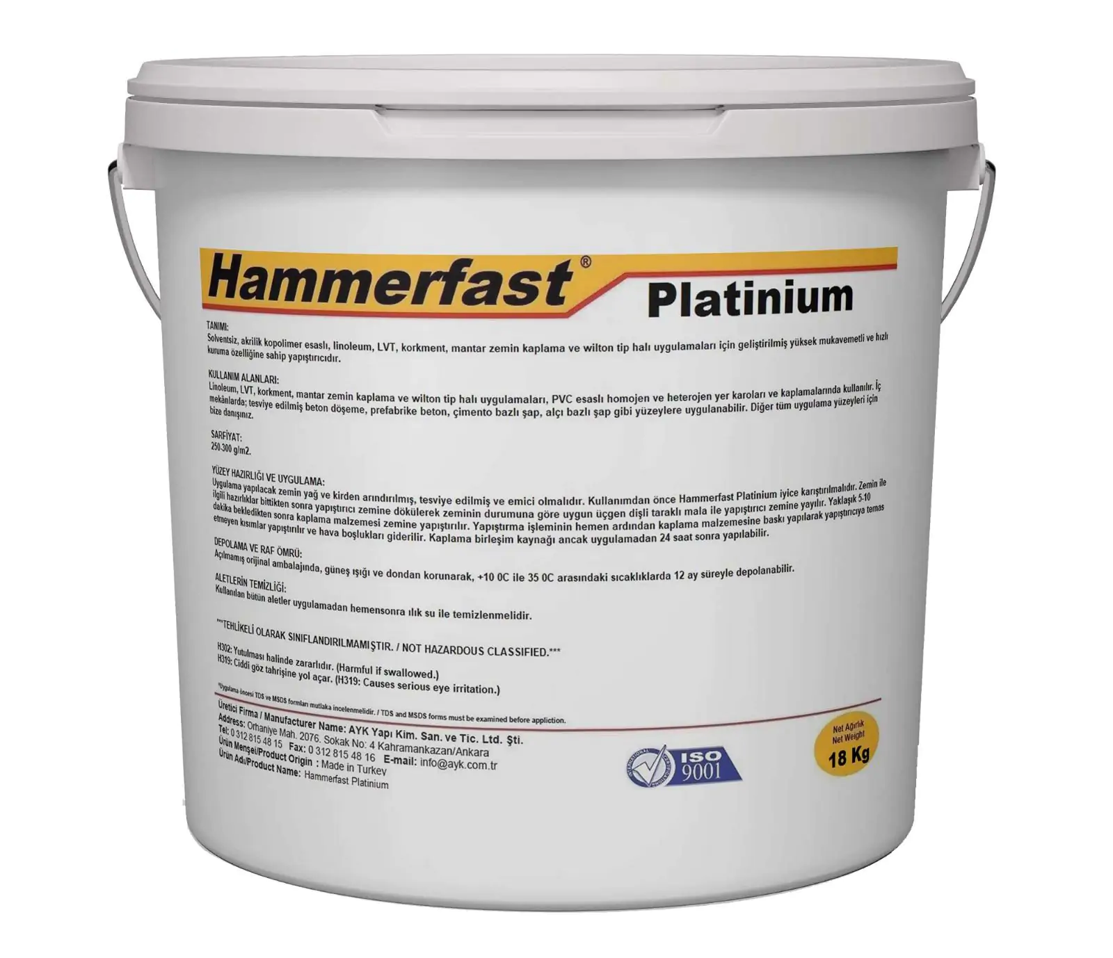 HAMMERFAST PLATINIUM LİNOLYUM VE LVT YAPIŞTIRICISI